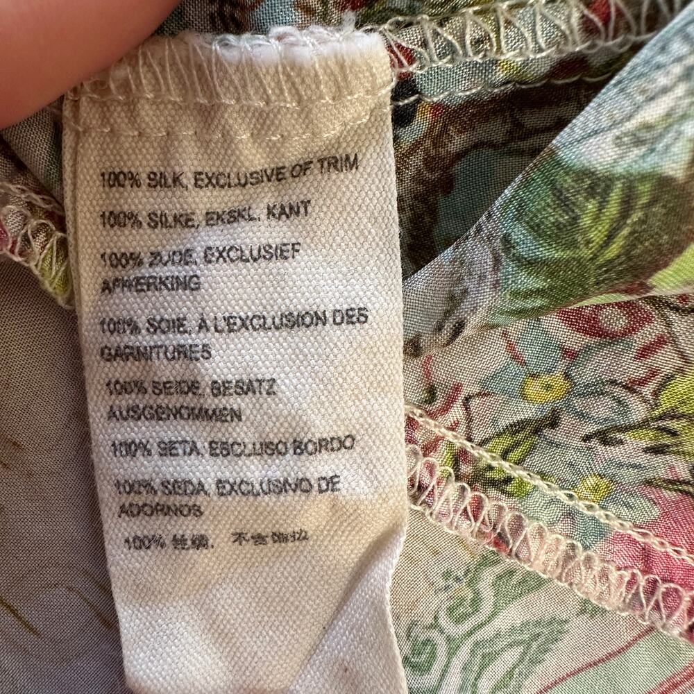 Johnny Was Daria Silk Blouse, Boho Chic, 100% silk, vacation, resort, Medium - Picture 11 of 11
